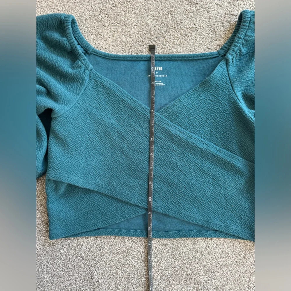 Maeve Teal Wrap Crop Top - Picture 12 of 12